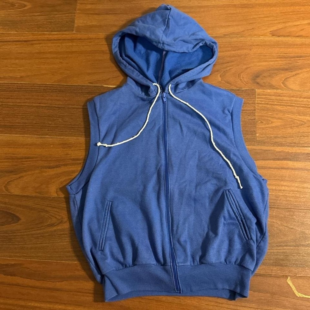 Vintage 80s Levi's Blue Olympics USA Short‎ Sleeve Hoodie Size Mens Medium